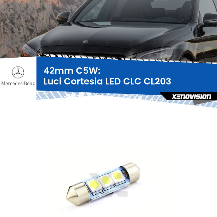 Lampadina eccezionalmente duratura, canbus e luminosa. C5W 42mm perfetto per Luci Cortesia LED Mercedes CLC (CL203) posteriori<br />.