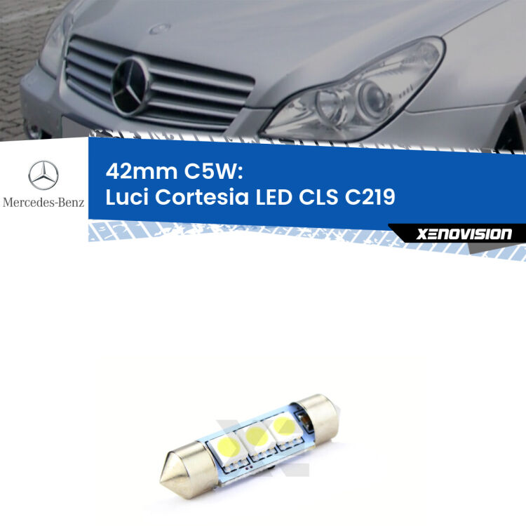 Lampadina eccezionalmente duratura, canbus e luminosa. C5W 42mm perfetto per Luci Cortesia LED Mercedes CLS (C219) 2004 - 2010<br />.