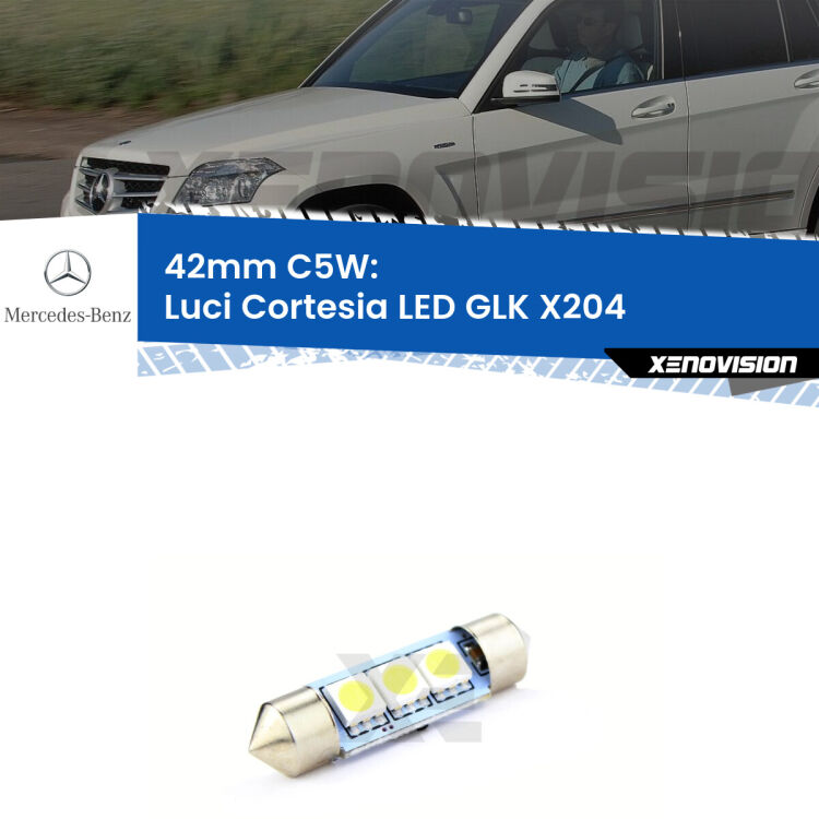 Lampadina eccezionalmente duratura, canbus e luminosa. C5W 42mm perfetto per Luci Cortesia LED Mercedes GLK (X204) posteriori<br />.