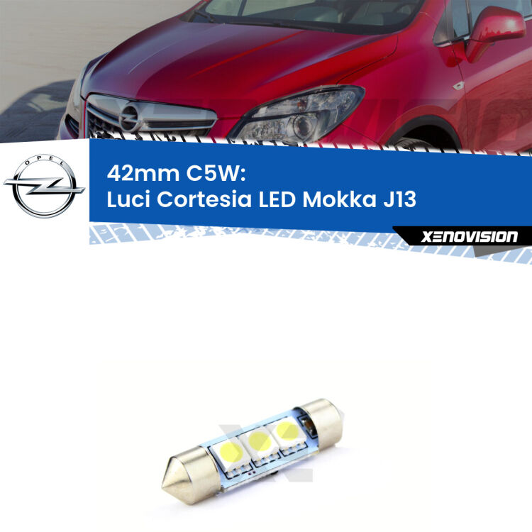 Lampadina eccezionalmente duratura, canbus e luminosa. C5W 42mm perfetto per Luci Cortesia LED Opel Mokka (J13) posteriori<br />.