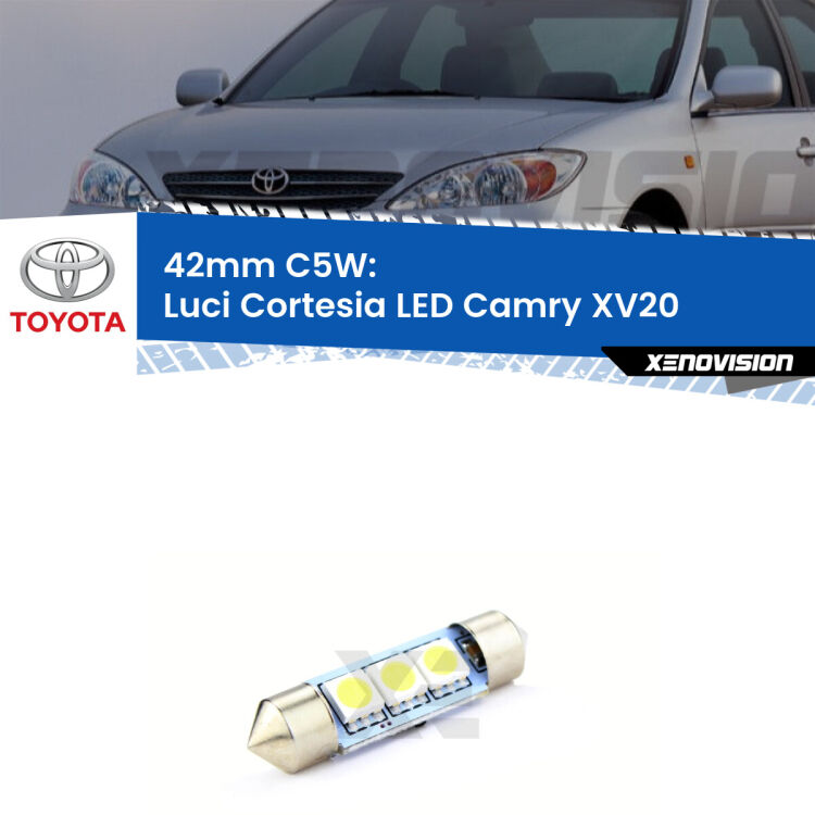 Lampadina eccezionalmente duratura, canbus e luminosa. C5W 42mm perfetto per Luci Cortesia LED Toyota Camry (XV20) 1996 - 2001<br />.