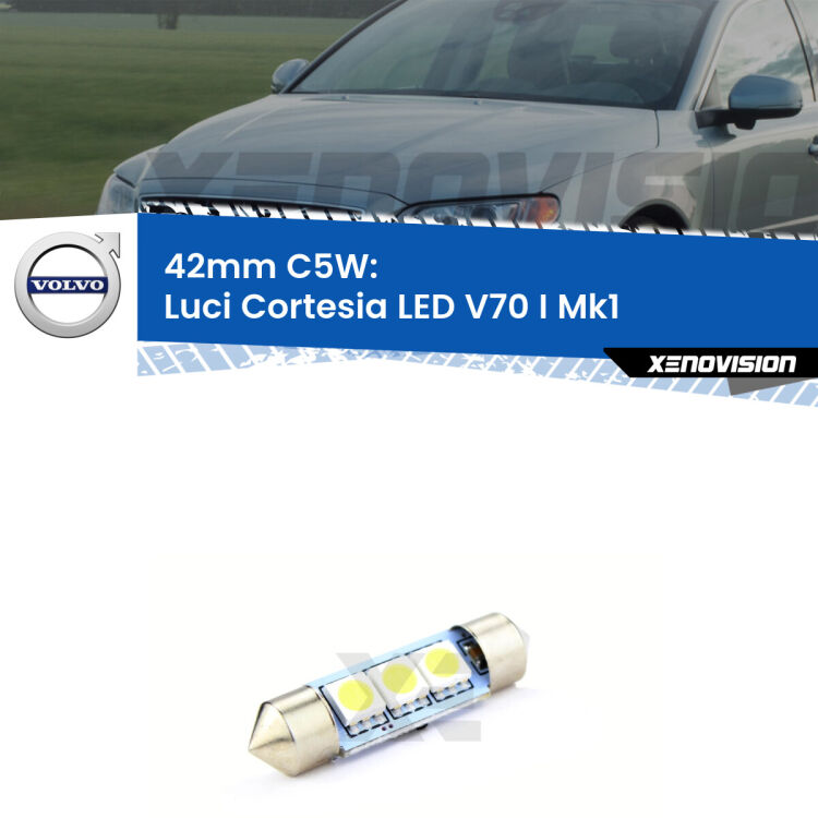 Lampadina eccezionalmente duratura, canbus e luminosa. C5W 42mm perfetto per Luci Cortesia LED Volvo V70 I (Mk1) posteriori<br />.