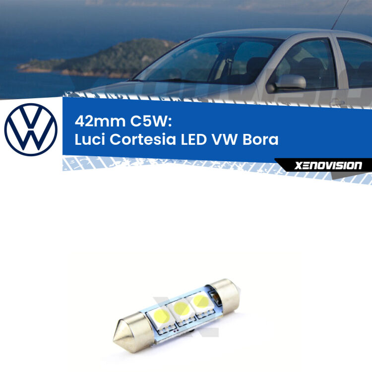 Lampadina eccezionalmente duratura, canbus e luminosa. C5W 42mm perfetto per Luci Cortesia LED VW Bora  1999 - 2006<br />.