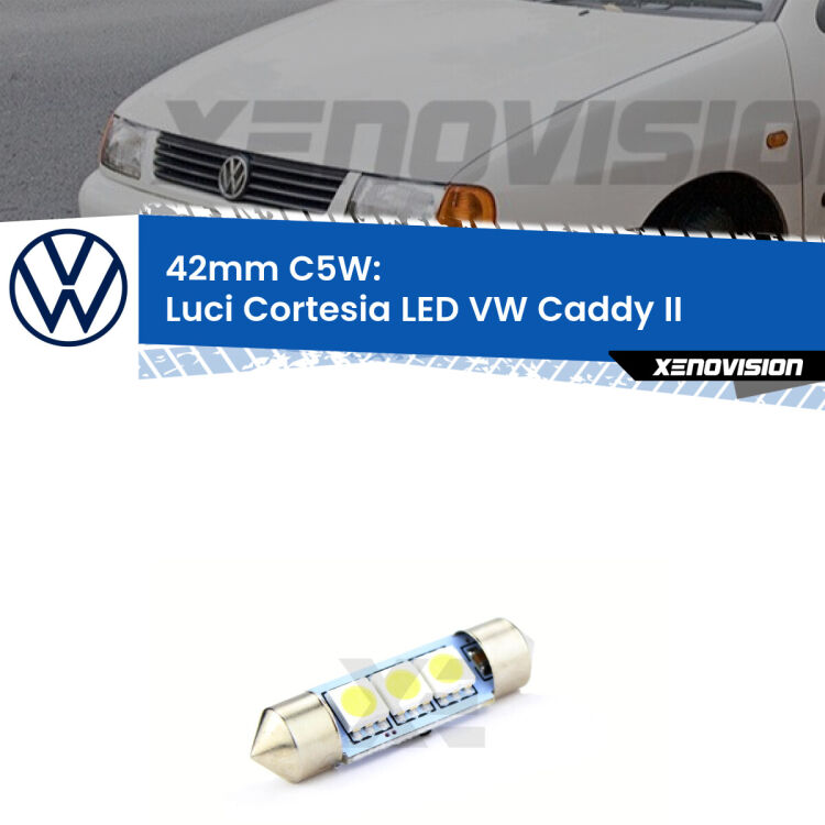 Lampadina eccezionalmente duratura, canbus e luminosa. C5W 42mm perfetto per Luci Cortesia LED VW Caddy II  1996 - 2004<br />.