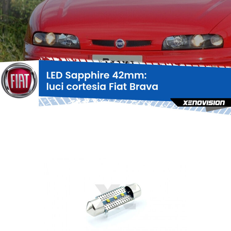 <strong>LED luci cortesia 42mm per Fiat Brava</strong>  1995 - 2001. Lampade <strong>c5W</strong> modello Sapphire Xenovision con chip led Philips.