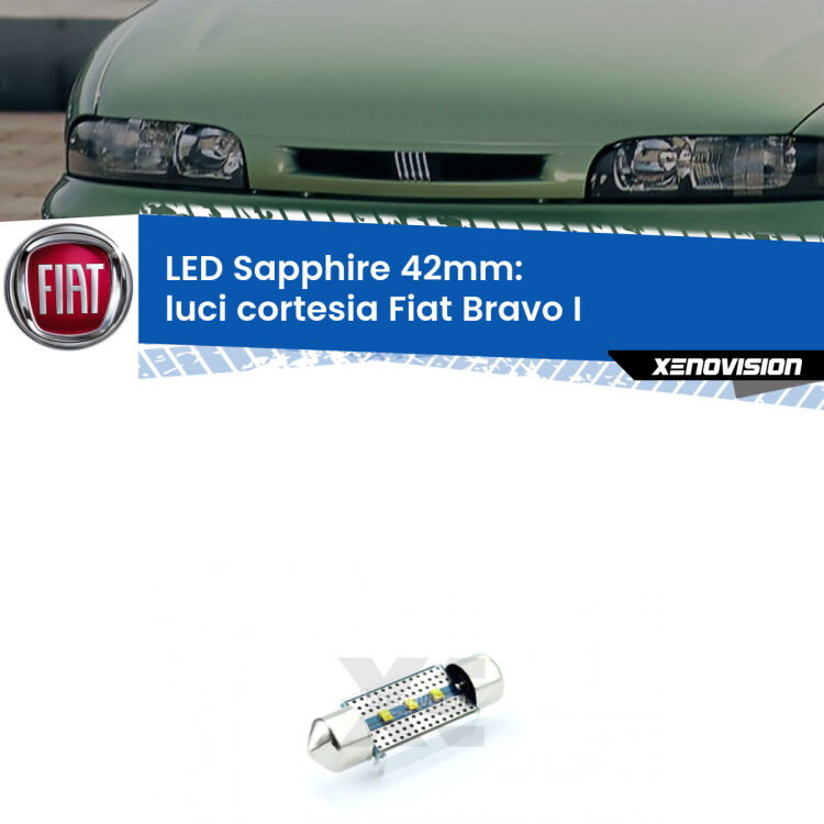 <strong>LED luci cortesia 42mm per Fiat Bravo I</strong>  1995 - 2001. Lampade <strong>c5W</strong> modello Sapphire Xenovision con chip led Philips.