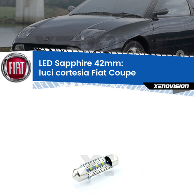<strong>LED luci cortesia 42mm per Fiat Coupe</strong>  1993 - 2000. Lampade <strong>c5W</strong> modello Sapphire Xenovision con chip led Philips.