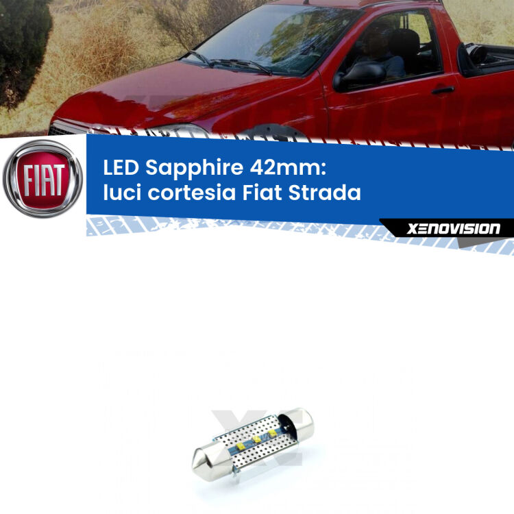 <strong>LED luci cortesia 42mm per Fiat Strada</strong>  1999 - 2021. Lampade <strong>c5W</strong> modello Sapphire Xenovision con chip led Philips.