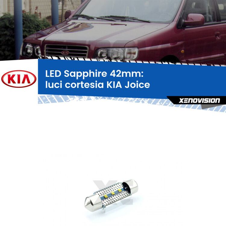 <strong>LED luci cortesia 42mm per KIA Joice</strong>  2000 - 2003. Lampade <strong>c5W</strong> modello Sapphire Xenovision con chip led Philips.