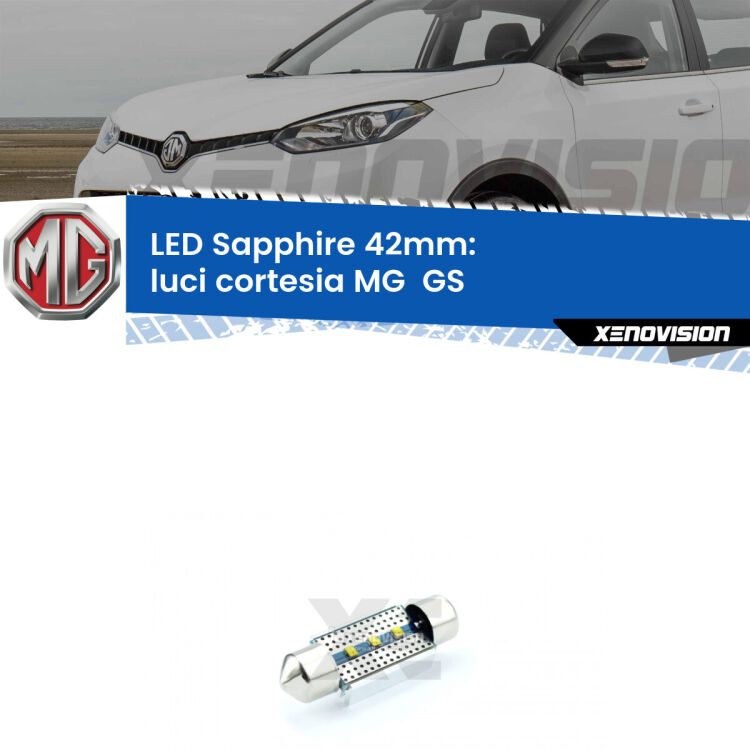 <strong>LED luci cortesia 42mm per MG  GS</strong>  posteriori. Lampade <strong>c5W</strong> modello Sapphire Xenovision con chip led Philips.