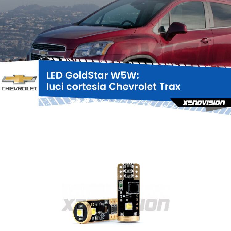 <strong>Luci Cortesia LED Chevrolet Trax</strong>  2012 in poi: ottima luminosità a 360 gradi. Si inseriscono ovunque. Canbus, Top Quality.
