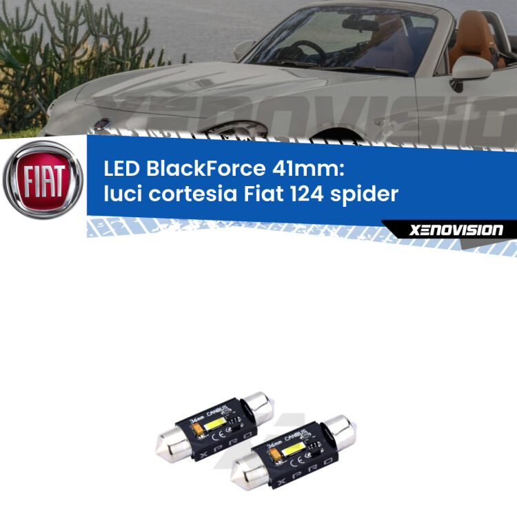 <strong>LED luci cortesia 41mm per Fiat 124 spider</strong>  2016 in poi. Coppia lampadine <strong>C5W</strong>modello BlackForce Xenovision.