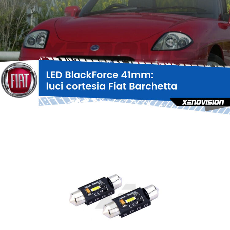 <strong>LED luci cortesia 41mm per Fiat Barchetta</strong>  1995 - 2005. Coppia lampadine <strong>C5W</strong>modello BlackForce Xenovision.