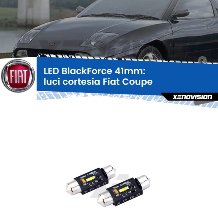 <strong>LED luci cortesia 41mm per Fiat Coupe</strong>  1993 - 2000. Coppia lampadine <strong>C5W</strong>modello BlackForce Xenovision.