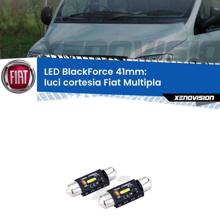 <strong>LED luci cortesia 41mm per Fiat Multipla</strong>  1999 - 2010. Coppia lampadine <strong>C5W</strong>modello BlackForce Xenovision.
