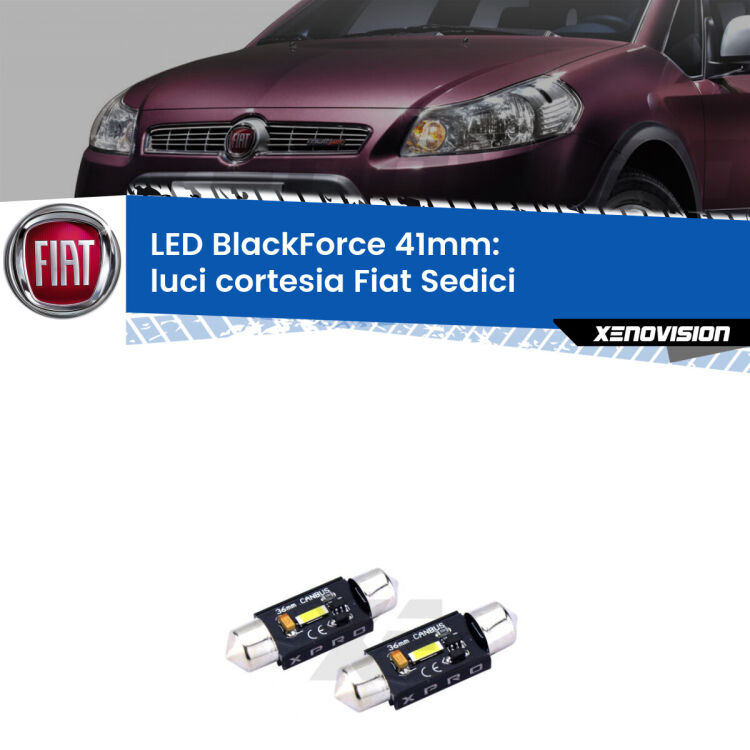 <strong>LED luci cortesia 41mm per Fiat Sedici</strong>  2006 - 2014. Coppia lampadine <strong>C5W</strong>modello BlackForce Xenovision.