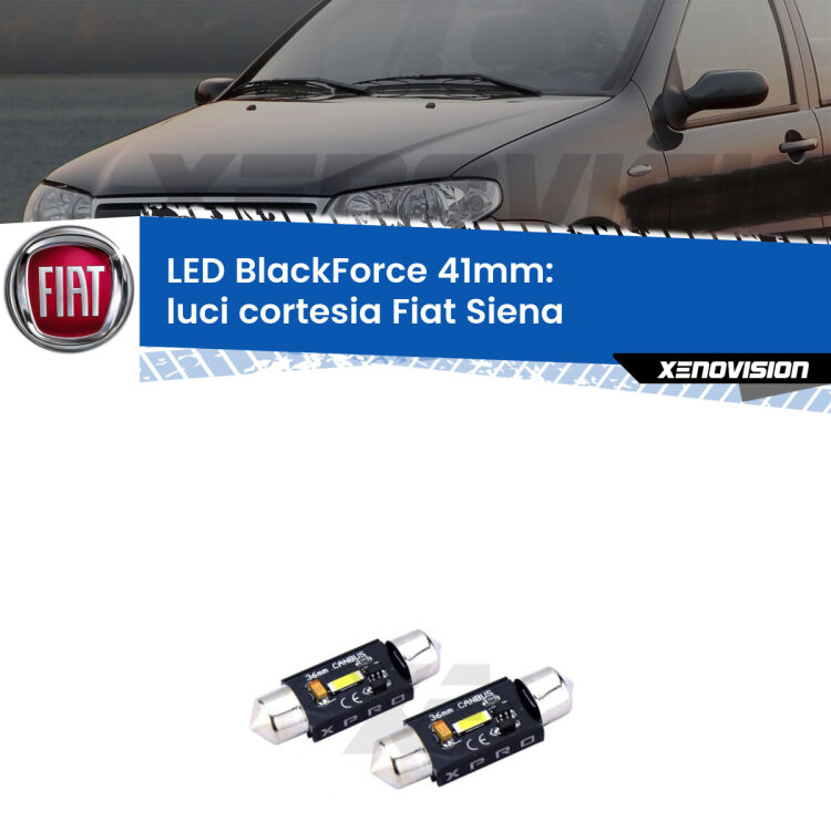 <strong>LED luci cortesia 41mm per Fiat Siena</strong>  1996 - 2012. Coppia lampadine <strong>C5W</strong>modello BlackForce Xenovision.