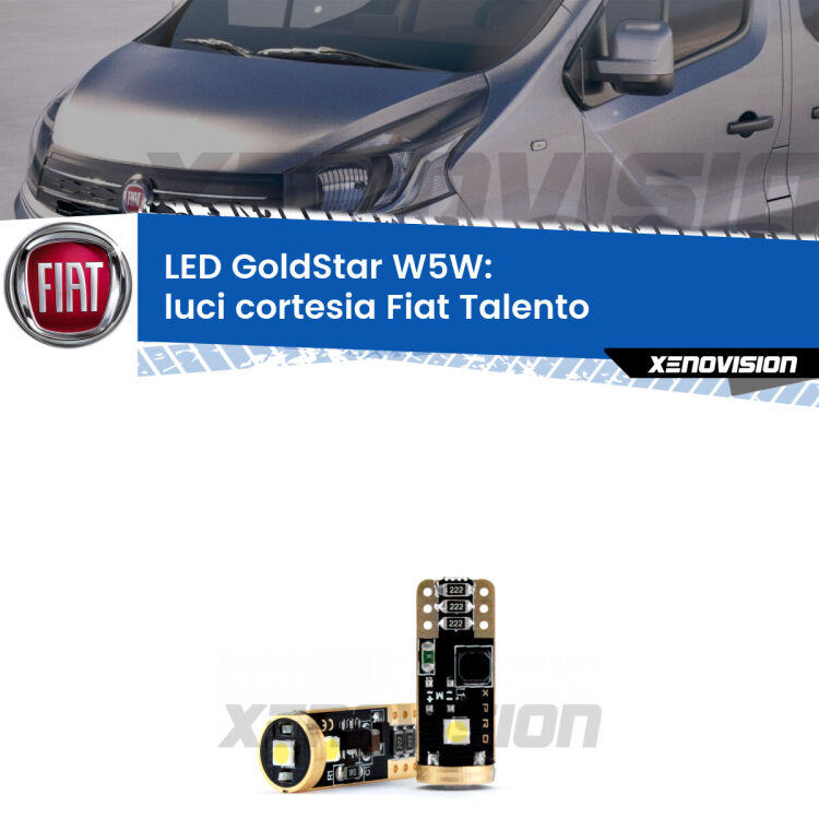 <strong>Luci Cortesia LED Fiat Talento</strong>  2016 - 2020: ottima luminosità a 360 gradi. Si inseriscono ovunque. Canbus, Top Quality.