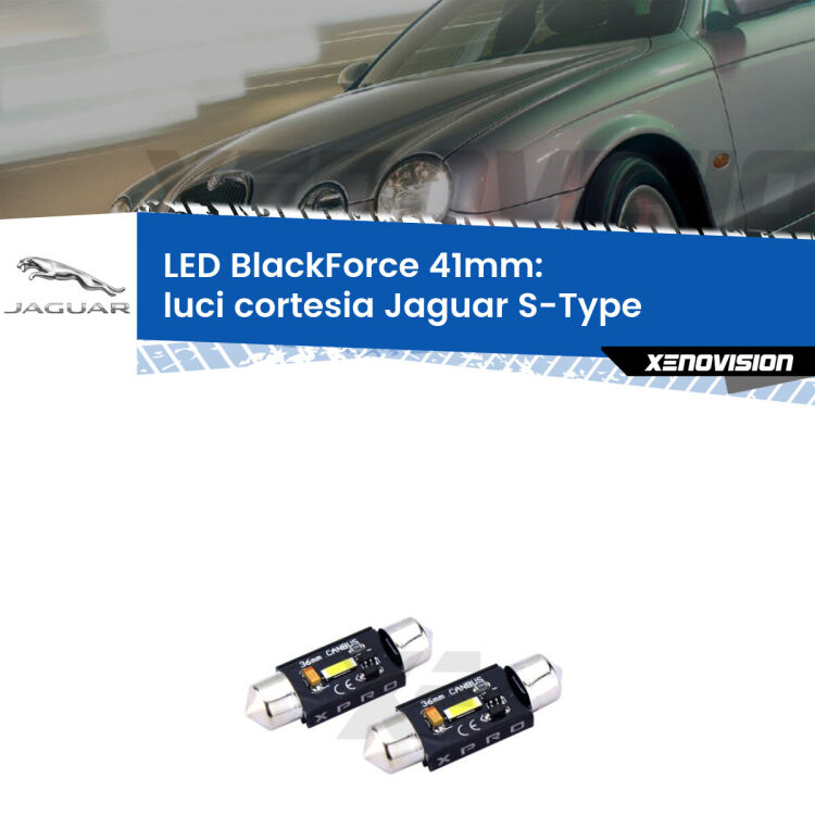 <strong>LED luci cortesia 41mm per Jaguar S-Type</strong>  1999 - 2007. Coppia lampadine <strong>C5W</strong>modello BlackForce Xenovision.