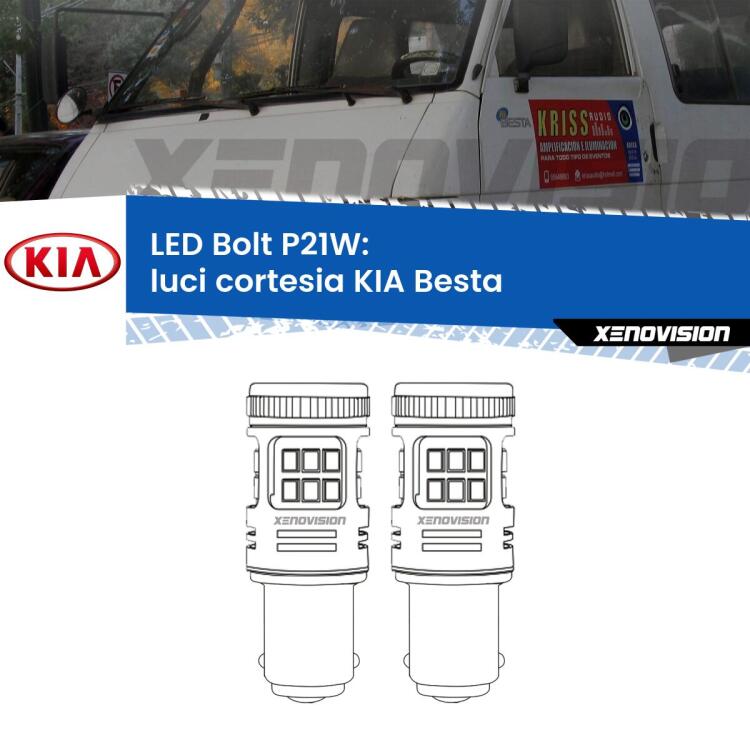 <strong>Luci Cortesia LED per KIA Besta</strong>  anteriori. Coppia lampade <strong>P21W</strong> modello Bolt canbus.