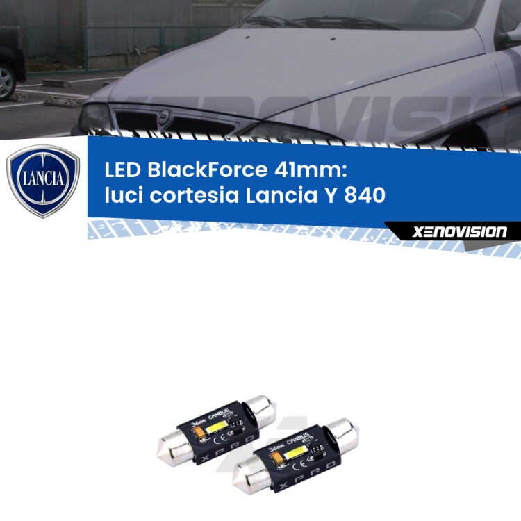<strong>LED luci cortesia 41mm per Lancia Y</strong> 840 1995 - 2003. Coppia lampadine <strong>C5W</strong>modello BlackForce Xenovision.