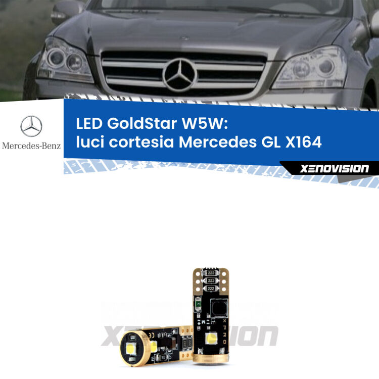 <strong>Luci Cortesia LED Mercedes GL</strong> X164 2006 - 2012: ottima luminosità a 360 gradi. Si inseriscono ovunque. Canbus, Top Quality.