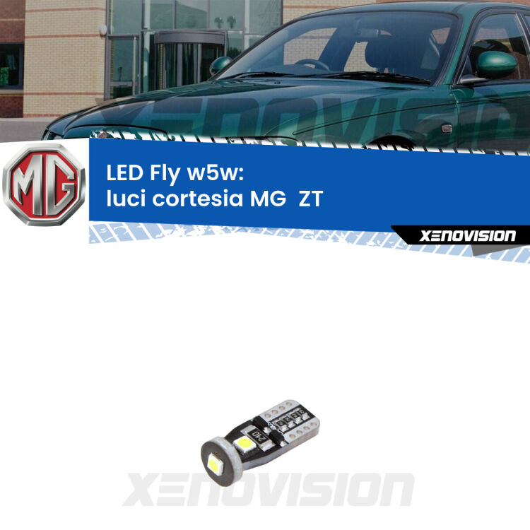 <strong>luci cortesia LED per MG  ZT</strong>  2001 - 2005. Coppia lampadine <strong>w5w</strong> Canbus compatte modello Fly Xenovision.
