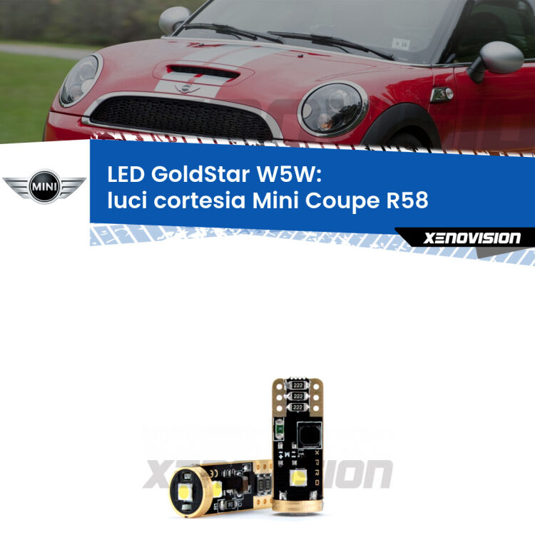 <strong>Luci Cortesia LED Mini Coupe</strong> R58 2011 - 2015: ottima luminosità a 360 gradi. Si inseriscono ovunque. Canbus, Top Quality.