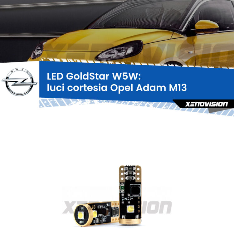 <strong>Luci Cortesia LED Opel Adam</strong> M13 2012 - 2019: ottima luminosità a 360 gradi. Si inseriscono ovunque. Canbus, Top Quality.
