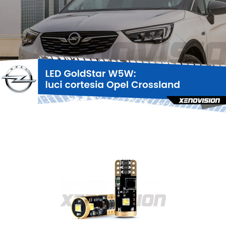 <strong>Luci Cortesia LED Opel Crossland</strong>  2017 in poi: ottima luminosità a 360 gradi. Si inseriscono ovunque. Canbus, Top Quality.