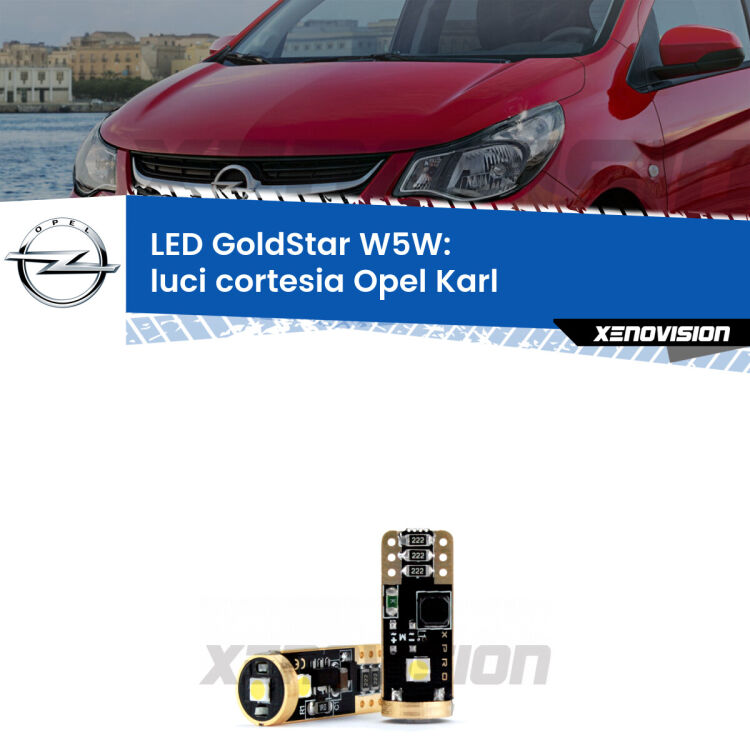 <strong>Luci Cortesia LED Opel Karl</strong>  2015 - 2018: ottima luminosità a 360 gradi. Si inseriscono ovunque. Canbus, Top Quality.
