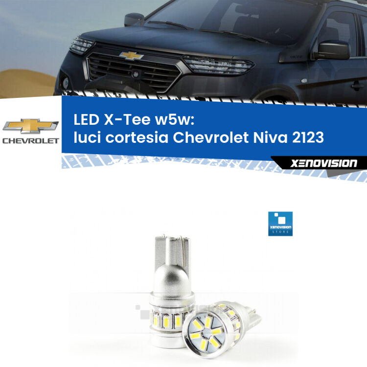 <strong>LED luci cortesia per Chevrolet Niva</strong> 2123 2002 - 2009. Lampade <strong>W5W</strong> modello X-Tee Xenovision top di gamma.