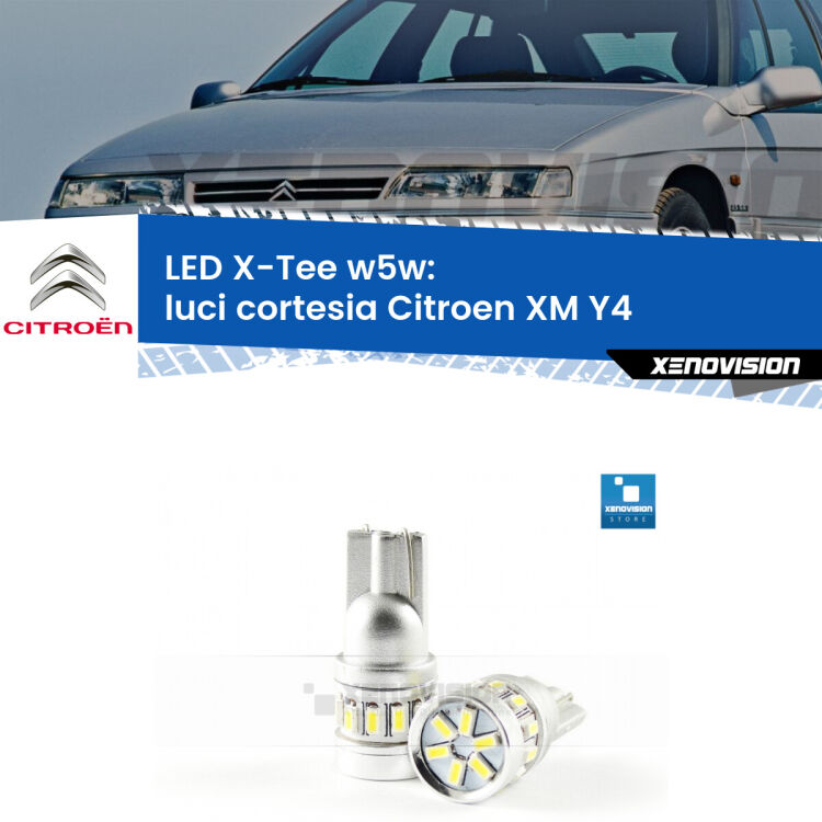 <strong>LED luci cortesia per Citroen XM</strong> Y4 1994 - 2000. Lampade <strong>W5W</strong> modello X-Tee Xenovision top di gamma.