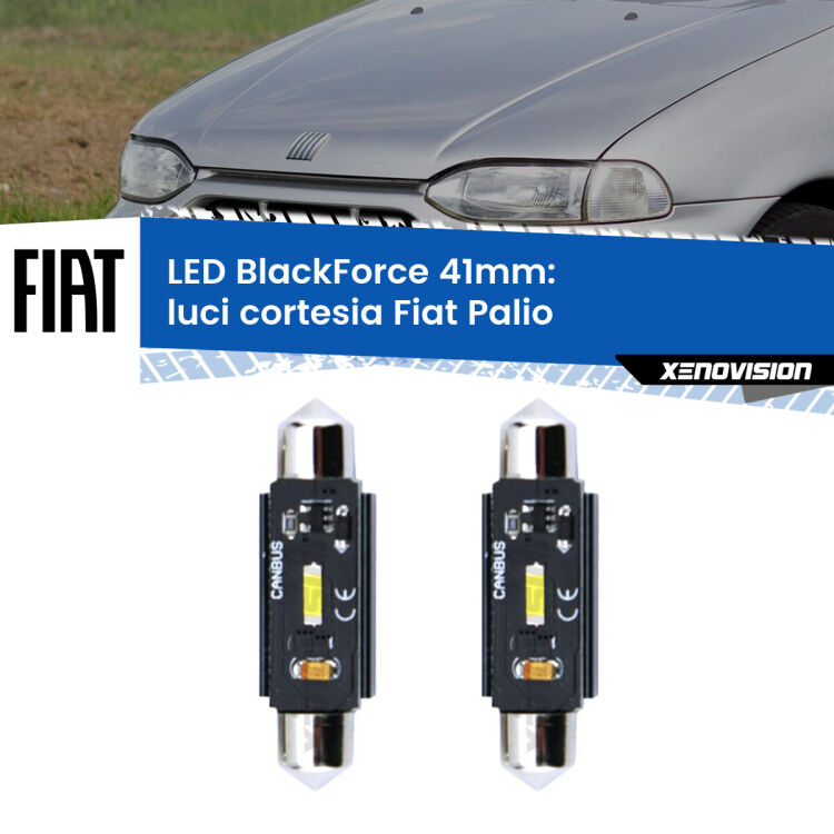 0 Luci Cortesia LED per Fiat Palio anteriori: C5W BlackForce 41mm (Coppia) <strong>Luci Cortesia LED per Fiat Palio</strong> anteriori. Coppia lampade <strong>C5W</strong> 41mm modello BlackForce canbus.