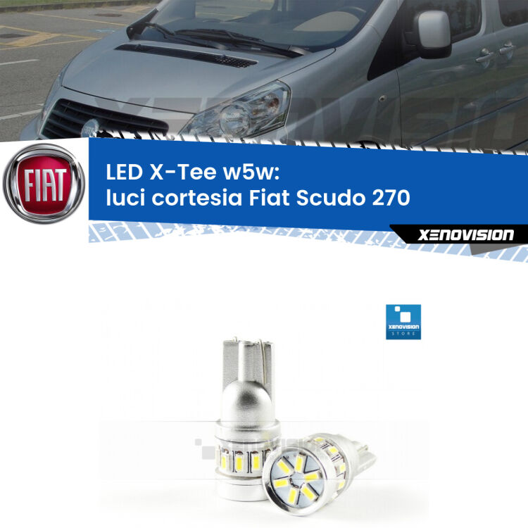 <strong>LED luci cortesia per Fiat Scudo</strong> 270 2007 - 2016. Lampade <strong>W5W</strong> modello X-Tee Xenovision top di gamma.