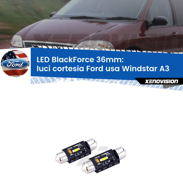 <strong>LED luci cortesia 36mm per Ford usa Windstar</strong> A3 1995 - 2000. Coppia lampadine <strong>C5W</strong>modello BlackForce Xenovision.