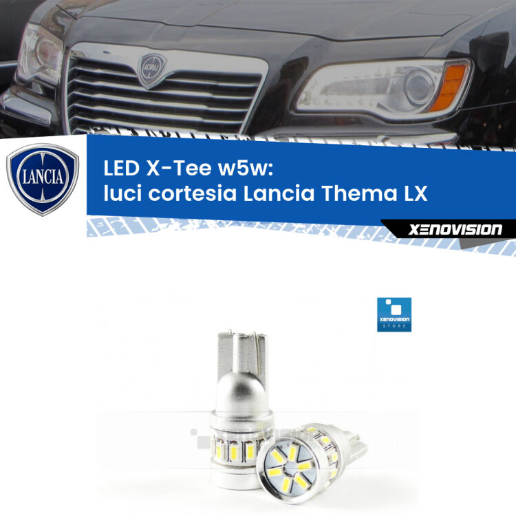 <strong>LED luci cortesia per Lancia Thema</strong> LX 2011 - 2014. Lampade <strong>W5W</strong> modello X-Tee Xenovision top di gamma.