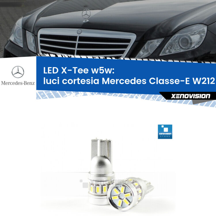 <strong>LED luci cortesia per Mercedes Classe-E</strong> W212 anteriori. Lampade <strong>W5W</strong> modello X-Tee Xenovision top di gamma.