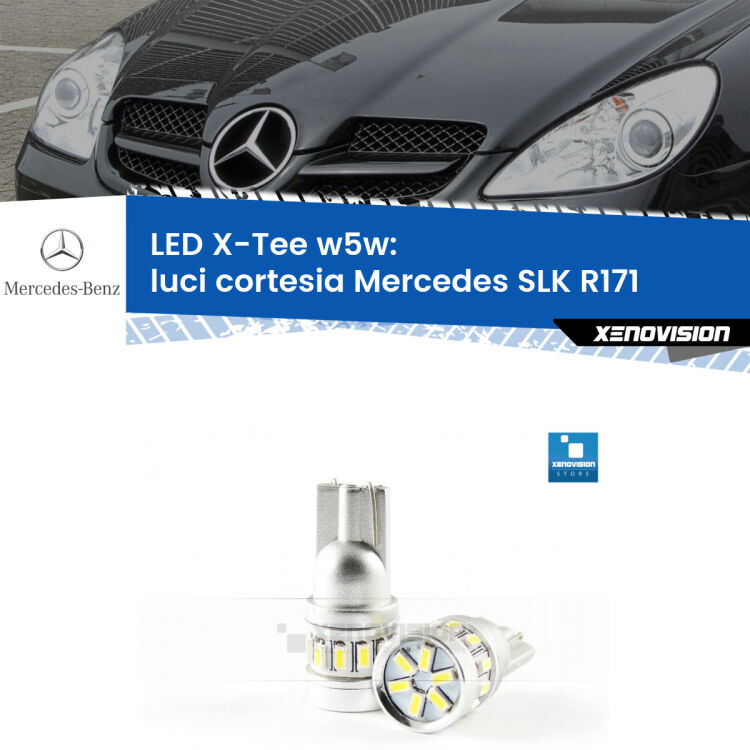 <strong>LED luci cortesia per Mercedes SLK</strong> R171 2006 - 2011. Lampade <strong>W5W</strong> modello X-Tee Xenovision top di gamma.