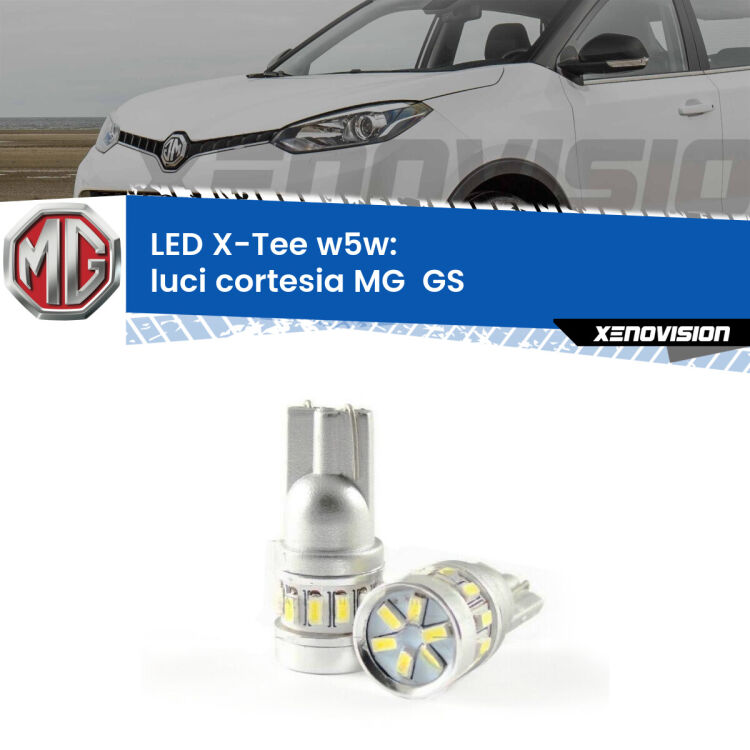 0 Luci Cortesia LED per MG  GS  anteriori: W5W X-Tee <strong>LED luci cortesia per MG  GS</strong>  anteriori. Lampade <strong>W5W</strong> modello X-Tee Xenovision top di gamma.