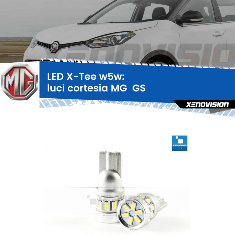 <strong>LED luci cortesia per MG  GS</strong>  anteriori. Lampade <strong>W5W</strong> modello X-Tee Xenovision top di gamma.