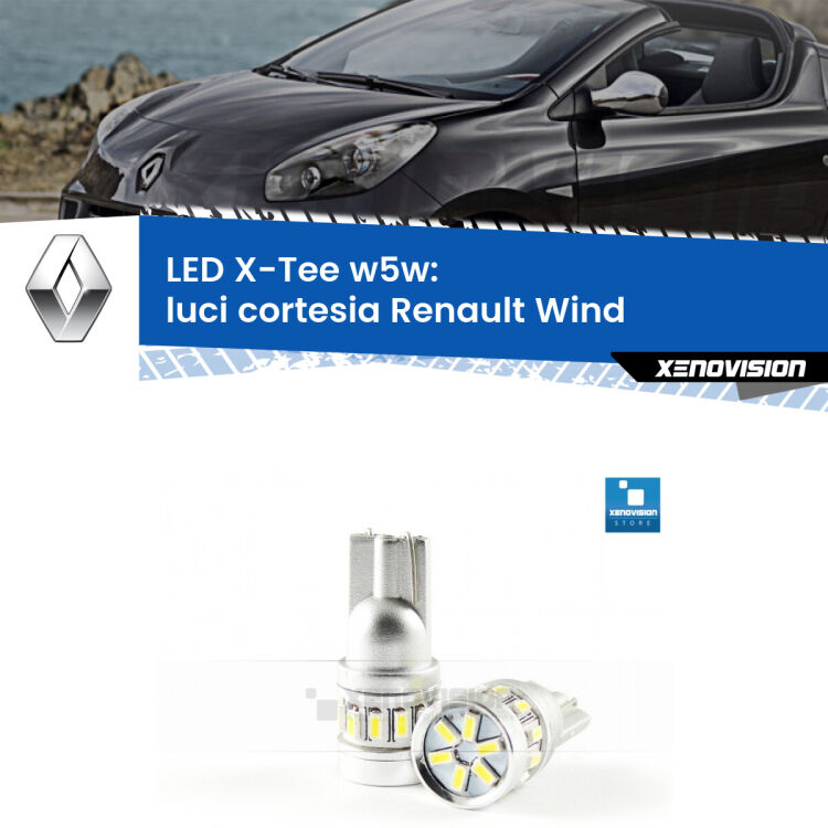 <strong>LED luci cortesia per Renault Wind</strong>  2010 - 2013. Lampade <strong>W5W</strong> modello X-Tee Xenovision top di gamma.