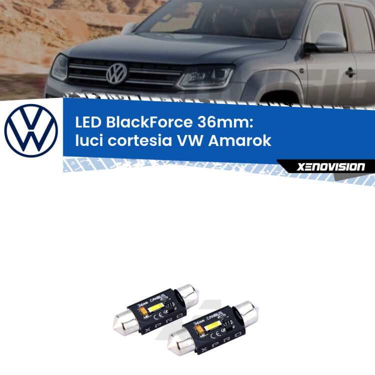 <strong>LED luci cortesia 36mm per VW Amarok</strong>  posteriori. Coppia lampadine <strong>C5W</strong>modello BlackForce Xenovision.