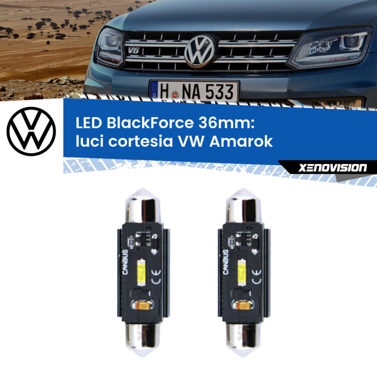 0 Luci Cortesia LED per VW Amarok  posteriori: C5W BlackForce 36mm (Coppia) <strong>Luci Cortesia LED per VW Amarok</strong>  posteriori. Coppia lampade <strong>C5W</strong> 36mm modello BlackForce canbus.