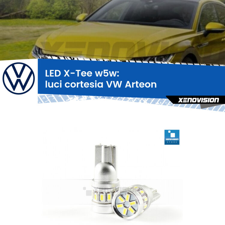 <strong>LED luci cortesia per VW Arteon</strong>  2017 in poi. Lampade <strong>W5W</strong> modello X-Tee Xenovision top di gamma.