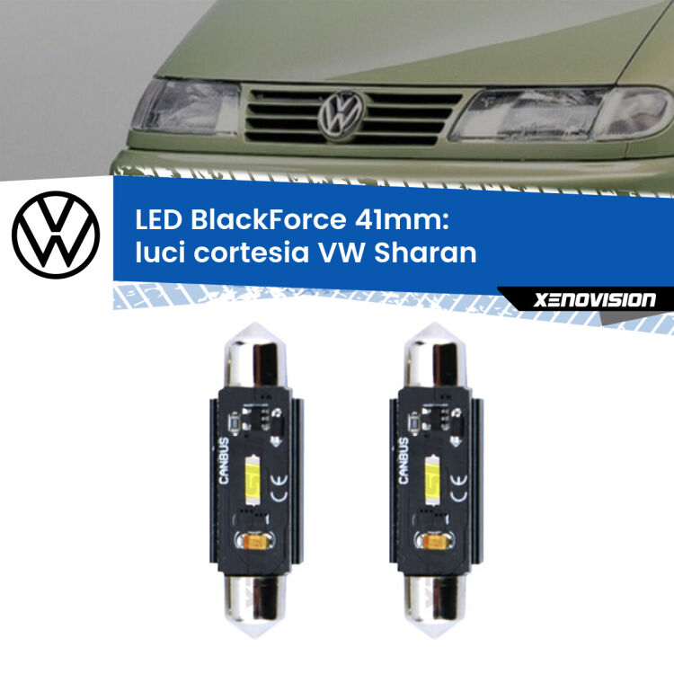 0 Luci Cortesia LED per VW Sharan  anteriori: C5W BlackForce 41mm (Coppia) <strong>Luci Cortesia LED per VW Sharan</strong>  anteriori. Coppia lampade <strong>C5W</strong> 41mm modello BlackForce canbus.