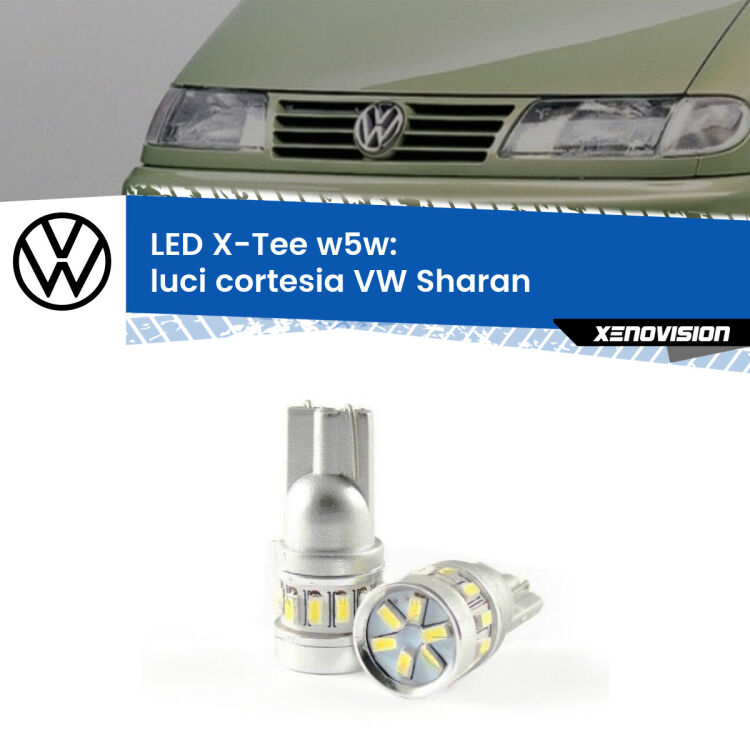 0 Luci Cortesia LED per VW Sharan  posteriori: W5W X-Tee <strong>LED luci cortesia per VW Sharan</strong>  posteriori. Lampade <strong>W5W</strong> modello X-Tee Xenovision top di gamma.