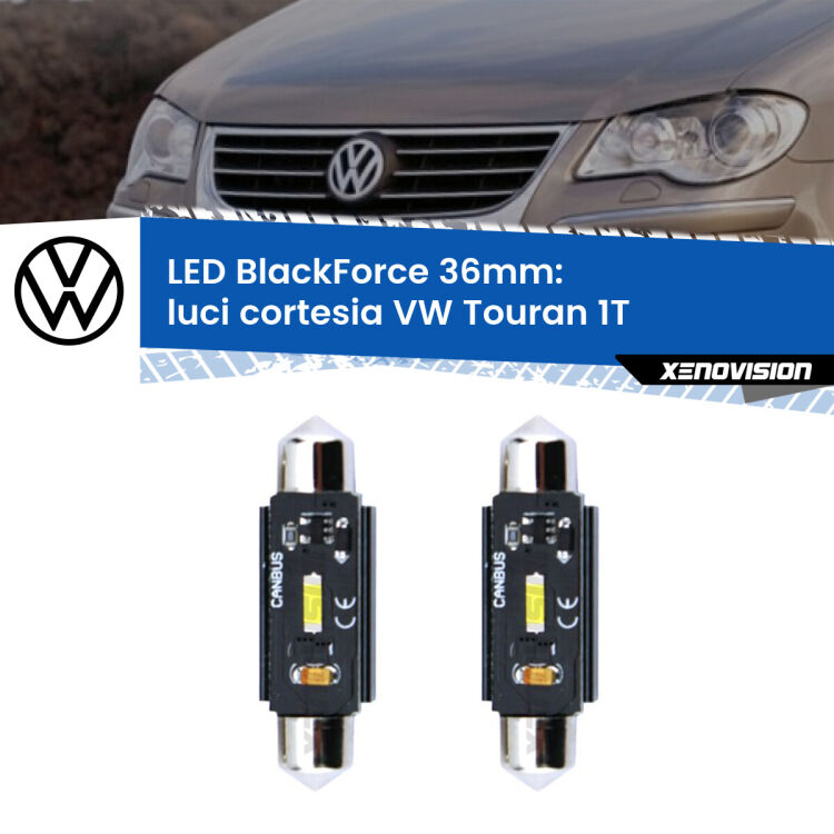 0 Luci Cortesia LED per VW Touran 1T posteriori: C5W BlackForce 36mm (Coppia) <strong>Luci Cortesia LED per VW Touran</strong> 1T posteriori. Coppia lampade <strong>C5W</strong> 36mm modello BlackForce canbus.