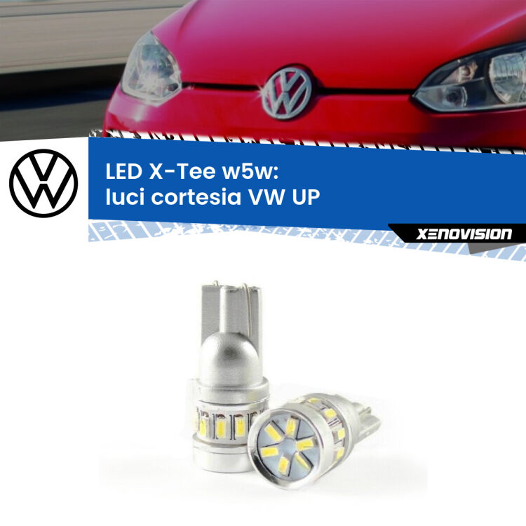 0 Luci Cortesia LED per VW UP  col tettuccio: W5W X-Tee <strong>LED luci cortesia per VW UP</strong>  col tettuccio. Lampade <strong>W5W</strong> modello X-Tee Xenovision top di gamma.