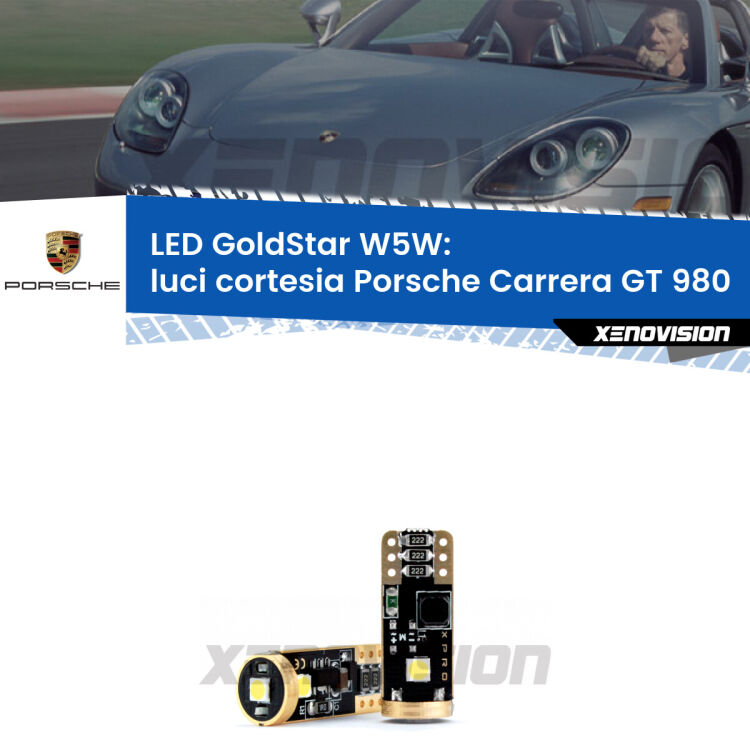 <strong>Luci Cortesia LED Porsche Carrera GT</strong> 980 2003 - 2006: ottima luminosità a 360 gradi. Si inseriscono ovunque. Canbus, Top Quality.